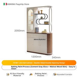 French Cream Style Double-sided Entryway Cabinet Hall Cabinet Partition with Wine Storage