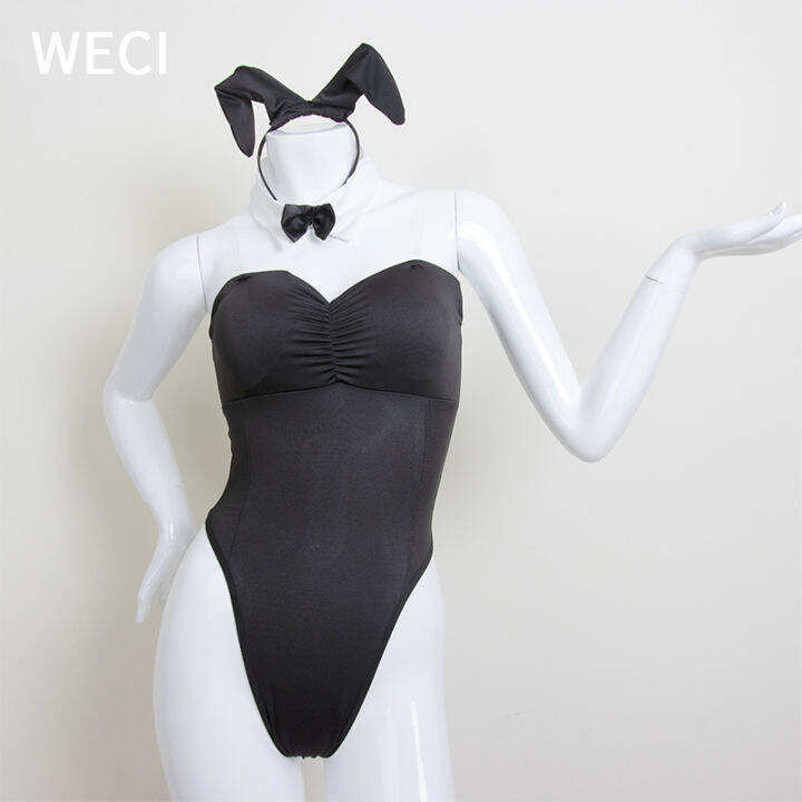 WECI Sexy Bunny Girl Costume Reverse Body Suit Cosplay Rabbit Costume Cute Lingerie Set