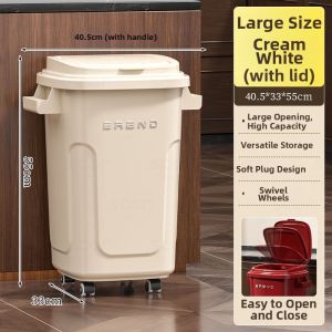 ASCOR | Stylish Kitchen Movable Waste Bin 20L