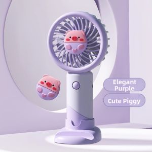 Cute Pet Mini Handheld Portable Charging Fan USB Small Fan for Students Dormitory 1557W Macaron Color Household Daily Use