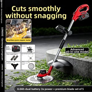 LONGKE | Multi-function High Power Lithium Battery Grass Trimmer