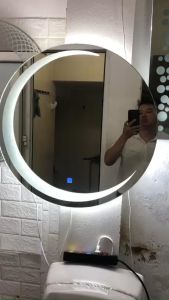 GƯƠNG ĐÈN LED CẢM ỨNG TRÒN VIỀN BÁN NGUYỆT D60 cm