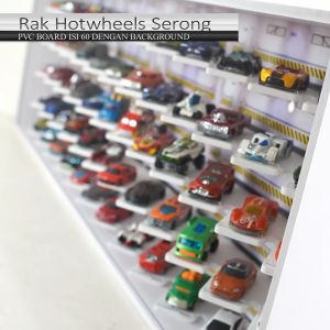 RAK MAINAN HOTWHEELS PVC BOARD ISI 60 DENGAN BACKGROUND