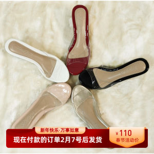 Transparent Slip-On Sandals Womens mid Heel Thick Bottom Platform Waterproof Casual Travel Beach Shoes Summer New Arrival