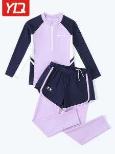 Bộ Đồ Bơi Chống Nắng Dài Tay Quần Dài Cho Bé Gái Đồ Bơi Chuyên Nghiệp Cho Trẻ Em Cỡ Lớn Đồ Bơi Polyester Thoáng Khí