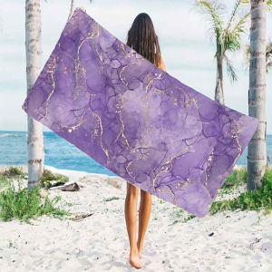 Amethyst Marble Quick Drying Microfiber Beach Towel Lightweight for Swimming Camping Yoga - Bath Towel