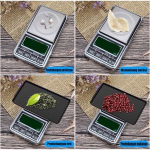 01gram - 500gram Jewelry Scale USB Timbangan Emas Portable High Accuracy Free Pouch Bag