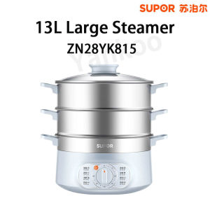 【Malaysia Stock】SUPOR Electric Steamer ZN28YK815 13L Large Capacity 1500W Food Grade Stainless Steel Three Layers Household Electric Steamer One Year Warranty