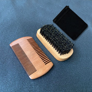Mens Beard Grooming Set Beard Brush Bristle Material Beard Comb Scissors with Storage Bag Specially Designed for Men