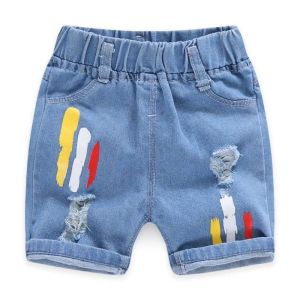 Celana pendek anak motif garis warna warni 1-7th