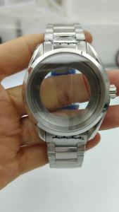 40mm Silver Sterile Case Sapphire Crystal Polished Bezel Stainless Steel Bracelet Waterproof Suitable For NH35 36 Movement Watch