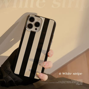 Retro Striped Phone Case For iPhone 16 15 14 13 12 mini 11 Pro Max XR XS X 7 8 Plus Silicone Soft Shockproof Protective Cover