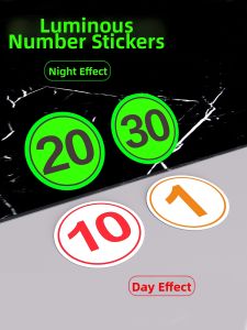 YUANTANG | Glow in Dark Waterproof Customizable Digital Number Stickers