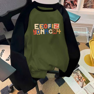 Warm Fleece Long Sleeve T-Shirt Mens Loose Fit Shoulder Insert Design Autumn Winter New Style Dervo Fashion Top Youth Trend