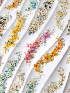 Bộ Nhãn Dán Hoa Sơn Dầu Cỡ Lớn PET Vintage Album Trang Chủ Dán Xuyên Trang Vật Liệu Hoa Cỏ Để Trang Trí Văn Phòng Phẩm