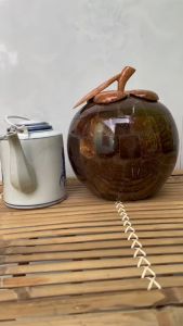 Gỗ Dừa Giữ Ấm Bình Trà Bằng Gáo Dừa Ghép Tinh Xảo Hình Trái Măng Cụt Quà Tặng Handmade Ngày Lễ Tết