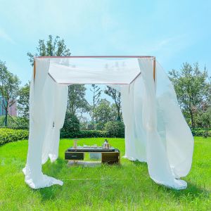 New Arrival Outdoor Courtyard Tea Squatter Tent Mosquito Net Bracket Sunshade Portable Frame House Clock-in Outdoor Balcony