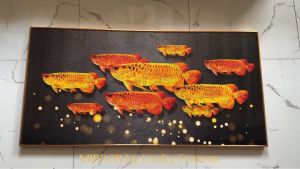 Arowana Fish Wall Decor Aluminum Alloy Frame Size 48 inches x 24 inches