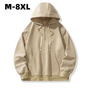 Extra Large Hoodie Mens Long Sleeve Casual Sportswear Loose Fit Autumn Winter Trendy plus Size Comfortable Polyester Sweatshirt