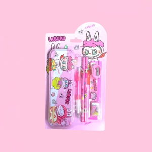 BELIEVE Premium Kuromi and Labubu 7 in 1 Stationery Set for Kids School Supplies Purple Rabbit Trendy Monster Pencil Case Ruler Eraser Sharpener Pencil Gift Set for Students Birthday Gift Giveaways Back to School 2026 Manila Ready Stock COD