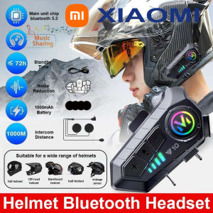 XIAOMI Motorcycle Helmet Wireless Bluetooth Headset Type- C 5.3 Hands-free call Kit Helmet waterproof music player bluetooth headset Ultra-long standby