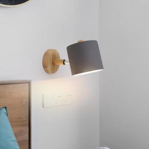 Nordic modern E27 LED wall lamp with switch and EU US plug adjustable wood sconces light indoor home decor bedside bedroom