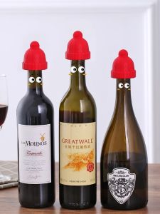 Adorable Silicone Wine Stopper Red Wine Bottle Sealer ness Preserver Champagne Anti-explosion Kitchen Utensils Little Red Hat