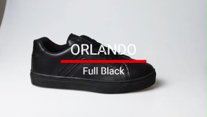 NEVIS Sepatu Casual Sneakers Pria Wanita Orlando Shoes Snekers Full Black Hitam Polos 37-44