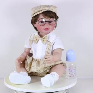 Charlie Brooks 22-Inch Realistic Reborn Baby Boy Doll – Full Soft Vinyl Poseable Body with Outfit Shoes Sunglasses