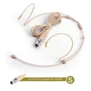 TA4F Headset/Headworn Microphone Professional Earset Over Ear Hanging Condenser Compatible with Shure Wireless System Bodypack