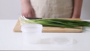 READY STOCK!! Double layer Airtight Food Box Spring Green Onion Ginger Garlic Storage Drain Sealed Fridge Fresh Container READY STOCK!! 双层密封食品盒 大葱生姜大蒜储存 排水密封冰箱保鲜容器