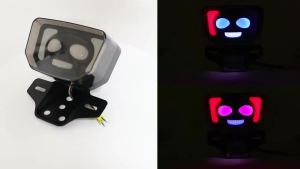 KEVANLY | Universal Motorcycle Rear License Plate Holder Bracket with Tail Light RGB skull Style Dynamic Turn Signal Acrylic shell 12V
