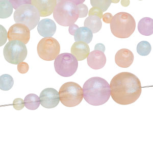 10-190Pcs 6/8/10/12/14/16mm Acrylic Mermaid Colorful Round Beads Loose Spacer Ball Beads for Jewelry Making DIY Bracelet Earrings Accessories