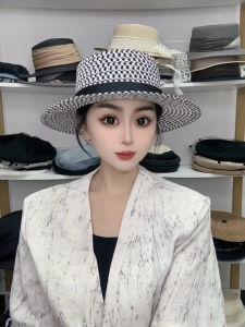 Womens Breathable Flat Top Sun Hat Summer New Style Korean Version Versatile Sunscreen Hat for Travel Vacation Outdoor Activities