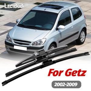 1set Front & Rear Windshield Wiper Blades Windscreen Wipers For Hyundai Getz 2002-2009 2003 2004 2005 2006 2007 2008 Accessories
