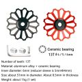 11T 13T 17T MTB Bicycle Rear Derailleur Jockey Wheel Ceramic Bearing Pulley CNC Road Bike Guide Roller ldler 4mm 5mm 6mm. 