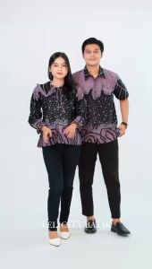 felicitybatik - Atasan Kemeja Batik Couple Pria Wanita Batik Modern Kerah Korea [ hanabi ]