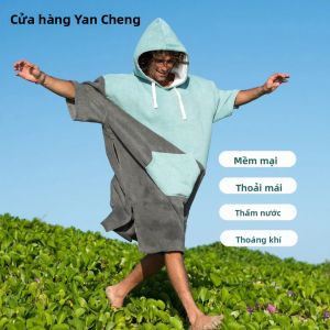 Có Mũ Áo Choàng Tắm Làm Dày Nhanh Khô Khăn Microfiber Chống Gió Bơi Lặn Thay Áo Dây Đuôi Nơ Giữ Ấm Mùa Đông Lướt Áo Khoác