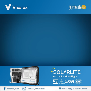 Visalux Flood Light Solarlite 50W - Lampu Sorot Remote Energi Surya Cahaya Putih (SLT-VFL7750DL)