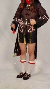 Hu Tao Cosplay Costume GenshinImpact Cosplay Full Sets Halloween Outfit for Women