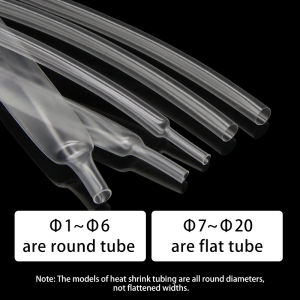 2/5/10m Super Thin Wall Soft Shrinkable Tube Transparent 1mm ~ 20mm 2:1 Heat Shrink Tube Earphone Line Audio Cable Sleeve Wrap