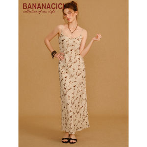 BANANA CICI | Đầm Quai Spaghetti Hoa Văn Ôm Sát Phong Cách Pháp