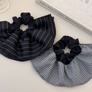 ริบบิ้นผู้หญิงลายทางสองชั้นสไตล์ย้อนยุคสำหรับใส่ผมหางม้า ริบบิ้นผู้หญิงระดับไฮเอนด์สำหรับเดินทาง ริบบิ้นหางม้าขนาดเล็ก ริบบิ้นหางม้าขนาดใหญ่