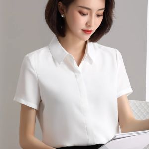 Iron-Free Short-Sleeve Shirt Womens Summer Thin High-End White Anti-Wrinkle Professional Workwear Formal Interview Outfit