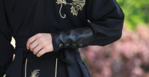 Leather Wrist And Arm Protector Mountain Patterned Fly Fish Costume Accessory for Martial Arts And Traditional Chinese Clothing