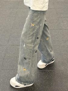 Quần Jeans Denim Ống Thẳng Rửa Mát Phong Cách Mỹ Cổ Điển Cho Nữ Mùa Xuân Hè Quần Ống Rộng Cạp Cao Ôm Dáng