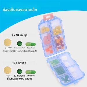 กล่องยาพกพาขนาดเล็ก 1 ชิ้น กล่องจัดระเบียบยาประจำสัปดาห์สำหรับเดินทาง กล่องใส่ยาพกพาสำหรับใส่วิตามินและยา