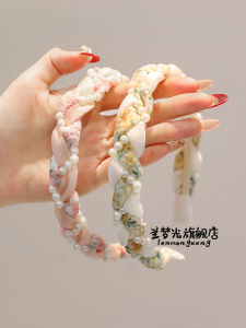 2025 New Childrens Colorful Floral Hairband Girls Super Fairy Sweet Braid Woven Headband Daily Versatile Hair Accessories