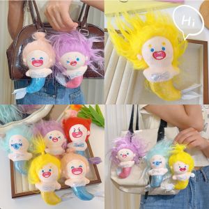 พวงกุญแจของเล่นตุ๊กตา Labubu จี้พวงกุญแจตุ๊กตานางเงือกน่ารักกระเป๋าจี้การ์ตูนเครื่องประดับแขวนอยู่ในรถผมกระเป๋าโน๊ตดนตรีผูกติด