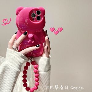 Cute Cartoon Bear 3D Protective Phone Case Full Cover Shockproof Soft Shell for  15Pro Max 14Por 13 12 Phones Eco Friendly